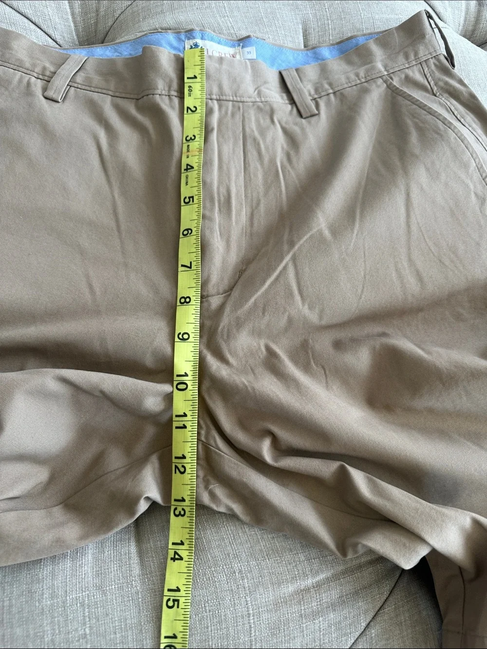 J. Crew Men's Khaki Flat-Front Chino Shorts